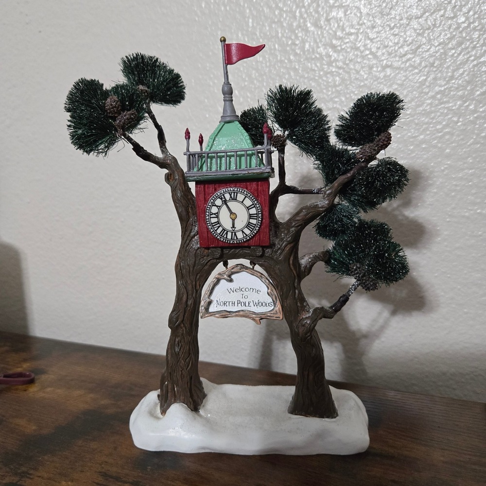 Department 56 North‎ Pole Woods Clock Tower Unisex OS Multi Good Vintage 2000